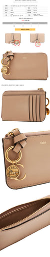 Chloe Small Coin Card Holder Deep Beige 26SS Alphabet Logo 159676147 [P]