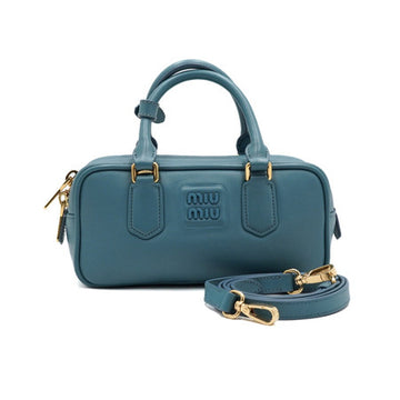 MIU MIU 5BB142 Blaue Leder Arcadi Reguläre Tote- und Schultertasche aa60472 152314890 [P]