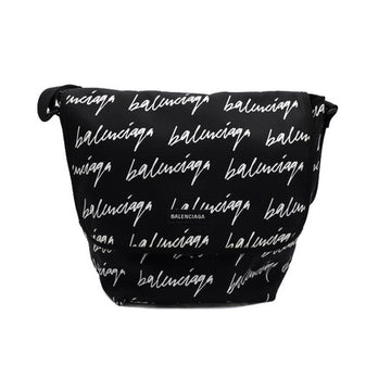 BALENCIAGA 620258 Schwarz Logo Druck Explorer Unisex Messenger Crossbody Bag 620258 152315604 [P]