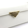 PRADA 1BD343 ホワイト ブラシ レザー ゴールド バックル ミディアム ショルダーバッグ aa49551 152892742 [P]