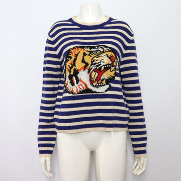 GUCCI ネイビーストライプタイガーウール女性ニット aa48443 152898310
