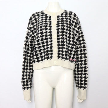 MIU MIU Schwarzer Kaschmir Hahnentritt Damen Strickcardigan 49850 152898580