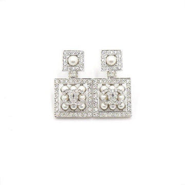 CHANEL Kristallperle Quadratisch Damen CC Ohrringe 24 Saison 152897195