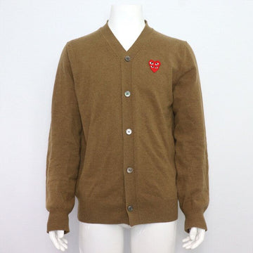 Comme Des Garcons Brown Red Double Heart Logo Men's Cardigan A50028 152900066