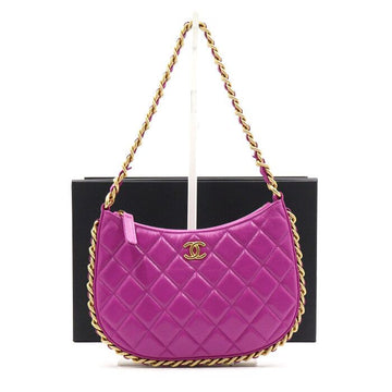 CHANEL ラベンダーラムスキンチェーンホーボーショルダーバッグ AS4378 152892387