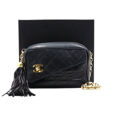 CHANEL Vintage Black Lambskin Bijoux Diamond Quilting Gold Chain Crossbody Bag aa50395 152889313