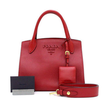 PRADA 1BA156 Monochrome Tote- und Schultertasche Rot 152892733