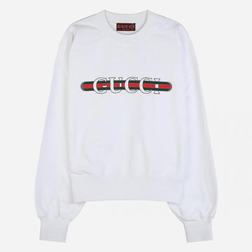 GUCCI Druck Baumwoll-Jersey Sweatshirt Weiß 789582 XJGLM 9074 117540174