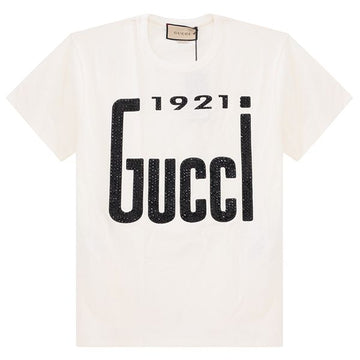 GUCCI 23SS Kristall 1921 Baumwoll-T-Shirt 615044 XJDZT 9088 49888022