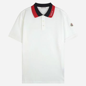 Moncler 5S Men's Collar Lettering Polo Shirt White 8A00025 89A16 034 132770060