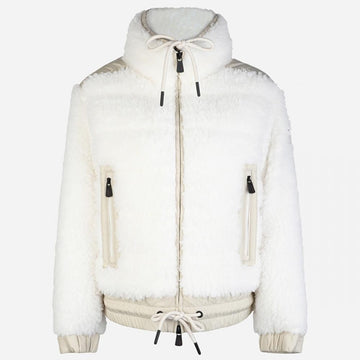 Moncler Women's Padding Teddy Hooded Zip-Up Jacket White 8G00023 899A9 034 123102406