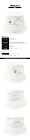 Moncler 5S Logo Patch Bucket Hat White 3B00025 5983X 050 130618878 [P]