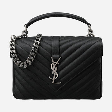 SAINT LAURENT 5S College Satchel Medium Silber Schwarz 600279 BRM04 1000 132456552