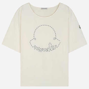 MONCLER 24SS Schuh Schnürung Damen Kurzarm T-Shirt Creme 8C00025 89AJU 034 76337525
