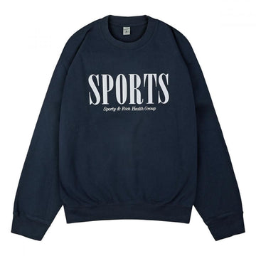 SPORTY & RICH スポーツ クルーネック スウェットシャツ CR872NA NAVY 63282593