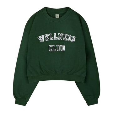 SPORTY & RICH Wellness Crop Sweatshirt CR876FO FOREST 63282595