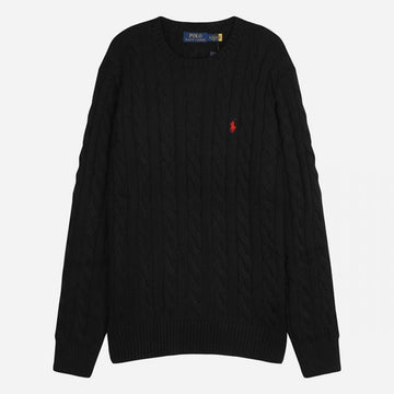 Polo Ralph Lauren Men's Pony Logo Cable Knit Black 126672673