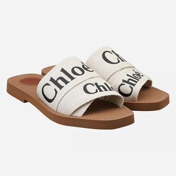CHLOE 5S Woody Flat Mules Weiß CHC22U188Z3 101 123804965