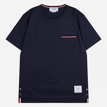 Thom Browne Three Stripes Pocket T-Shirt Navy MJS010A 01454 415 121600682