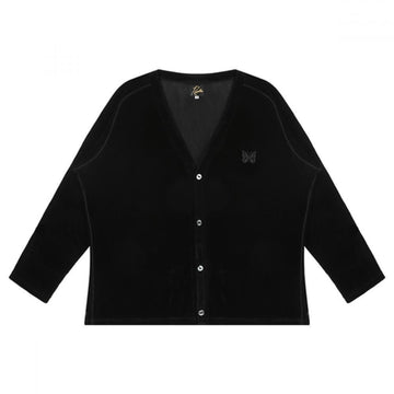 Needles Embroidered Logo V-Neck Cardigan NS263 BLACK 64333900