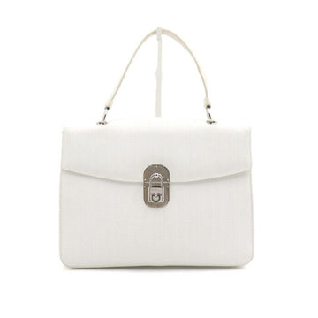 Salvatore Ferragamo White Leather Gancini Vintage Tote Bag 4361 152892598