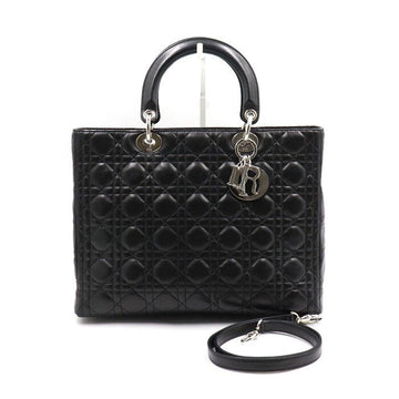 Dior Black Lady Large Cannage Tote Bag and Shoulder Bag CAL44561 152892572