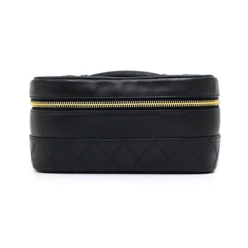 CHANEL Black Lambskin Vintage Cosmetic Vanity Tote Bag aa50730 152892542