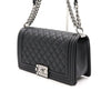 CHANEL Boy Medium Flap Silver Chain Shoulder Bag A67086 152889376 [P]