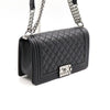 CHANEL Boy Medium Flap Silver Chain Shoulder Bag A67086 152889376 [P]
