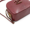 CHANEL Burgundy Python Leather Coco Vanity Top Handle Case Tote Bag with Gold Chain Shoulder Bag Crossbody A93463 152889282 [P]