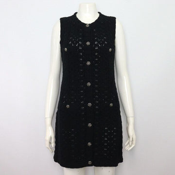 CHANEL 24 Season Pre-Collection Crochet Black Cotton Vest Dress P76919 152898486