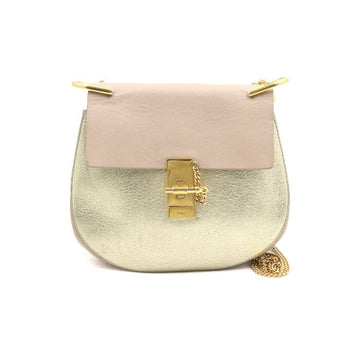 CHLOE メタリックゴールドピンクレザードリュースモールショルダーバッグ兼クロスバッグ 51066 152889375