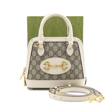 GUCCI Mini Top Handle Bag mit Horsebit 1955 in Weiß 640716 152889362