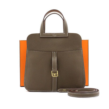 Hermes Halzan 25 Etoupe Clément Hardware Tote Bag Shoulder Bag Crossbody Bag 51094 152892527