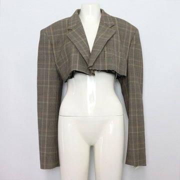 VETEMENTS ハウンドトゥース チェック クロップ テーラード 女性 ジャケット aa51038 152898641