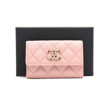 CHANEL ピンクキャビアクラシックスモールレザーゴールドCC女性用財布 AP3608 152895187