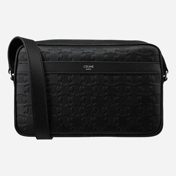 CELINE 5S トリオペ エンボス メッセンジャーバッグ ブラック 117003FS3 38SI 135425020