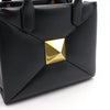 Valentino Black Leather One Stud Small Tote Bag Crossbody AA51172 152889106 [P]