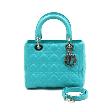 DIOR トルコイズブルー カナージュ レディース ミディアム トートバッグ兼ショルダーバッグ 44551 152889350