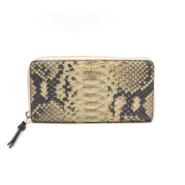 COACH パイソンパターンレザーラウンドジップ長財布 aa51223 152895249