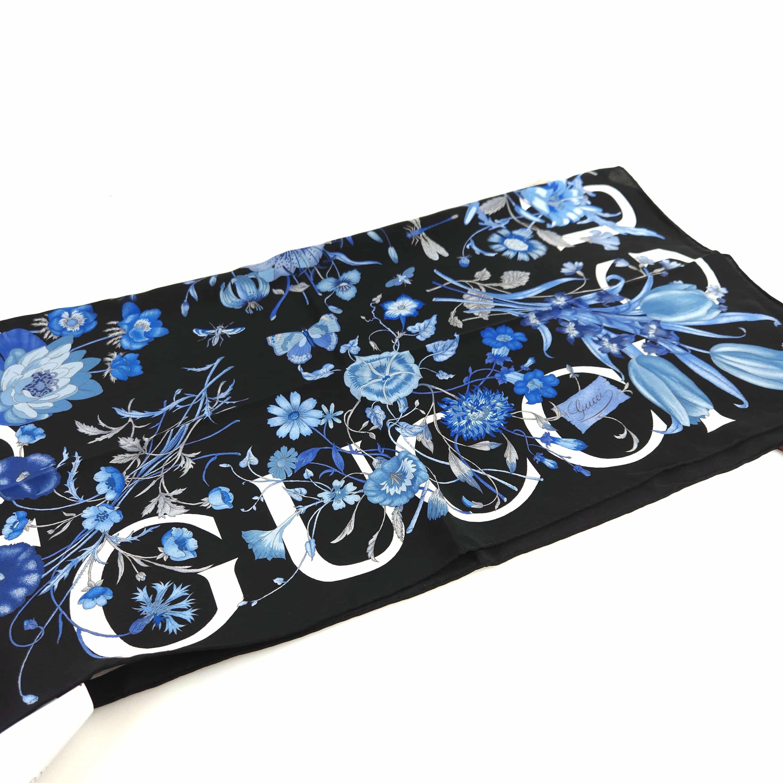 GUCCI　シルクスカーフ Gucci Floral Logo Silk Scarf 786262 9786 136008473 – trenbe