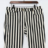 Louis Vuitton Black and White Stripe Slim Denim Women's Pants 1A60SZ 152898410 [P]