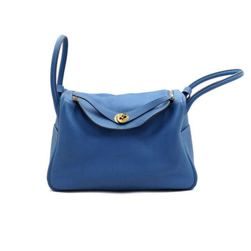 Hermes Blue Paradise Lindy 34 Clemence Gold Hardware Tote Bag and Shoulder Bag aa52068 152888984