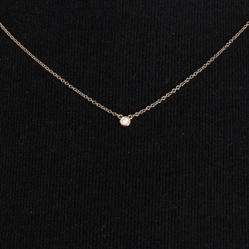 TIFFANY & CO 18K Gelbgold 1P Diamant By The Yard Anhänger Damen Halskette aa52335 152896481