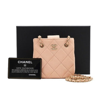 CHANEL Mini-Schultertasche aus Lammleder mit goldener Kette AP2547 22 Saison 152888927