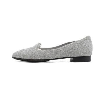 HERMES Glitzer Silber Ballerina Damen Slipper aa52668 152897652