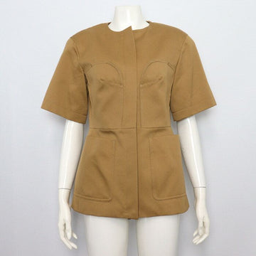 MaxMara Camel Cotton ACINO Zip Short Sleeve Women's Jacket 2411041333 152898282