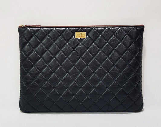 CHANEL 2.55 Vintage Calfskin Quilted Large Clutch A82726 118339220