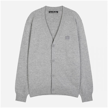 ACNE STUDIOS Gesicht Logo Cardigan Lichtgrau Melange C60038 X92 141717150