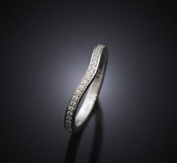 Cartier Ballerina Wedding Band Platinum Semi Pavé Diamond 47 2MM 7241881748 75683707